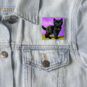 Van Gogh Stijl Kat Vierkante Button 5,1 Cm (In situ)
