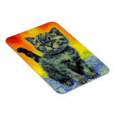 Van Gogh Stijl Kat Zonsondergang Strand Magneet (Rechterzijde)