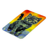 Van Gogh Stijl Kat Zonsondergang Strand Magneet (Linkerzijde)