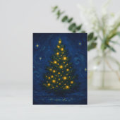 Van Gogh-stijl Kerstboom Ansichtkaart Feestdagenkaart (Staand voorkant)