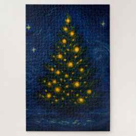 Van Gogh-stijl kerstboom legpuzzel