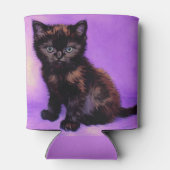 Van Gogh Stijl Paarse kat Blikjeskoeler (Achterkant)