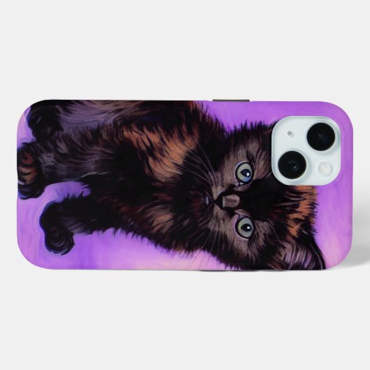 Van Gogh Stijl Paarse kat Case-Mate iPhone Case (Achterkant (horizontaal))