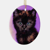 Van Gogh Stijl Paarse kat Keramisch Ornament (Rechts)