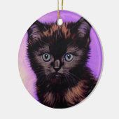 Van Gogh Stijl Paarse kat Keramisch Ornament (Links)
