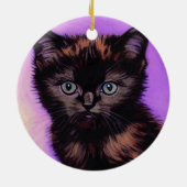 Van Gogh Stijl Paarse kat Keramisch Ornament (Achterkant)