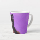 Van Gogh Stijl Paarse kat Latte Mok (Rechterhoek)