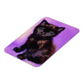 Van Gogh Stijl Paarse kat Magneet (Linkerzijde)