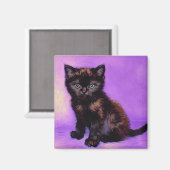 Van Gogh Stijl Paarse kat Magneet (Voorkant / Achterkant)