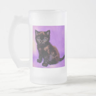Van Gogh Stijl Paarse kat Matglas Bierpul