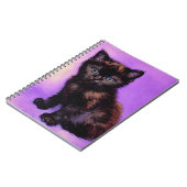 Van Gogh Stijl Paarse kat Notitieboek (Linkerzijde)