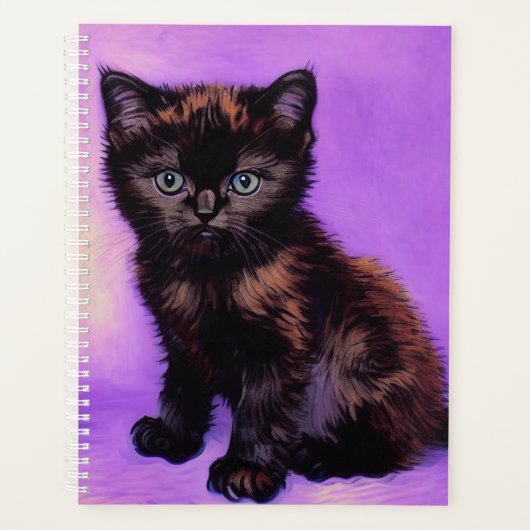 Van Gogh Stijl Paarse kat Planner (Voorkant)