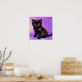 Van Gogh Stijl Paarse kat Poster (Keuken)