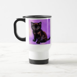 Van Gogh Stijl Paarse kat Reisbeker