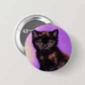 Van Gogh Stijl Paarse kat Ronde Button 5,7 Cm (Voorkant /achterkant)