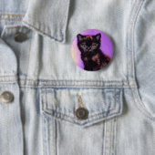 Van Gogh Stijl Paarse kat Ronde Button 5,7 Cm (In situ)