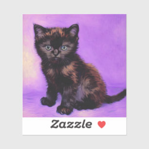 Van Gogh Stijl Paarse kat Sticker