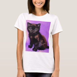 Van Gogh Stijl Paarse kat T-shirt