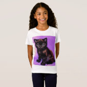 Van Gogh Stijl Paarse kat T-shirt (Voorkant volledig)