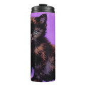 Van Gogh Stijl Paarse kat Thermosbeker (Voorkant)