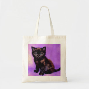 Van Gogh Stijl Paarse kat Tote Bag