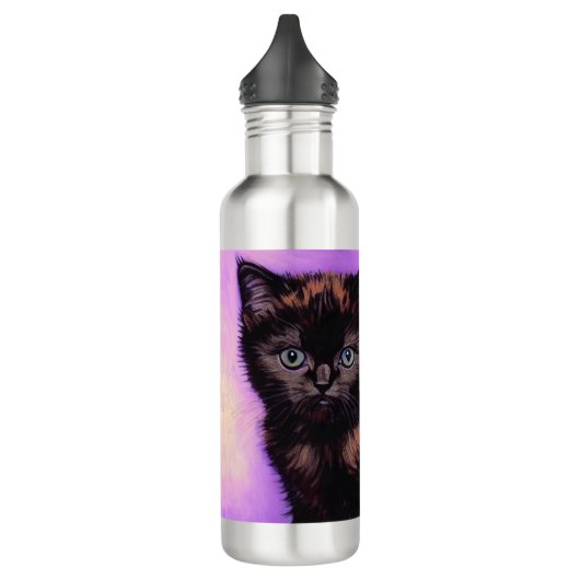 Van Gogh Stijl Paarse kat Waterfles (Links)