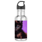 Van Gogh Stijl Paarse kat Waterfles (Voorkant)