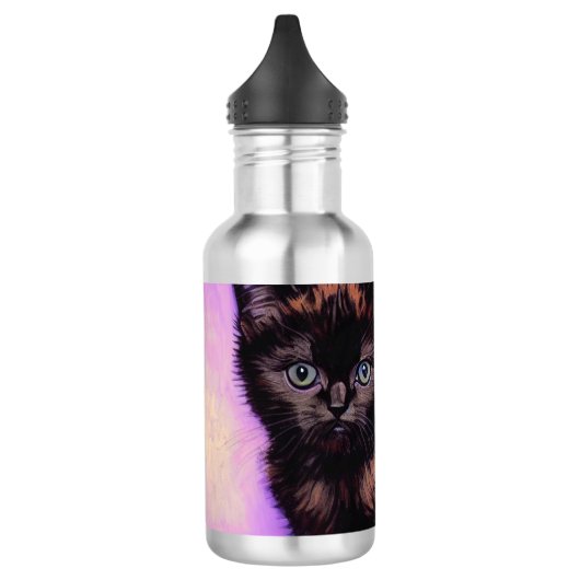 Van Gogh Stijl Paarse kat Waterfles (Links)