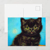 Van Gogh Stijl Pouting Kitten Briefkaart (Voorkant / Achterkant)
