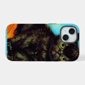 Van Gogh Stijl Pouting Kitten iPhone 15 Case (Achterkant horizontaal)