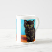 Van Gogh Stijl Pouting Kitten Porselein Kop (Voorkant rechts)