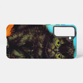 Van Gogh Stijl Pouting Kitten Samsung Galaxy Hoesje (Achterkant horizontaal)