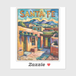 Van Gogh stijl Santa Fe Reis Kunst met Adobe Home Sticker