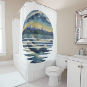 Van Gogh stijl schilderijen set, een zee bij zonso Douchegordijn (In situ)