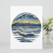 Van Gogh stijl schilderijen set, een zee bij zonso Kaart (Staand voorkant)