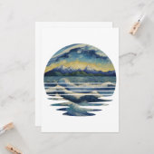 Van Gogh stijl schilderijen set, een zee bij zonso Kaart (Voorkant / Achterkant in situ)