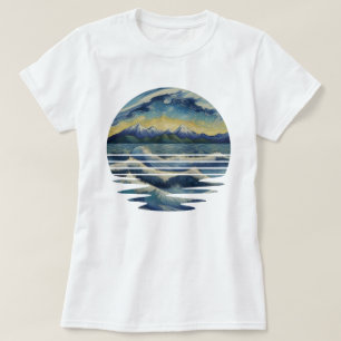 Van Gogh stijl schilderijen set, een zee bij zonso T-shirt