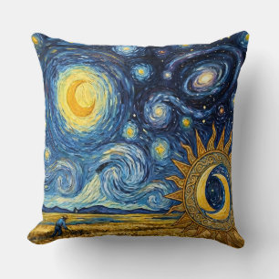 Van Gogh stijl sterren oogst gouden tarweveld Kussen