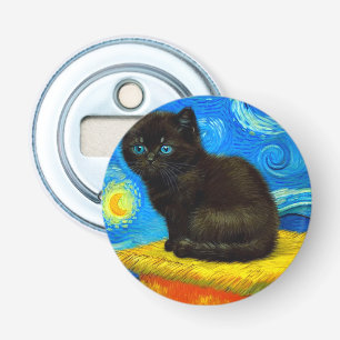 Van Gogh Stijl Sterrennacht Button Flesopener