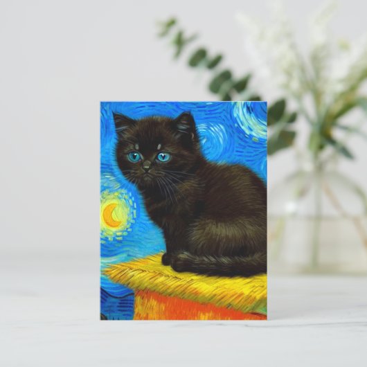 Van Gogh Stijl Sterrennacht Feestdagenkaart (Staand voorkant)