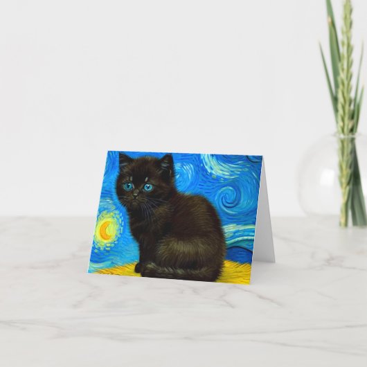 Van Gogh Stijl Sterrennacht Kat (Voorkant)