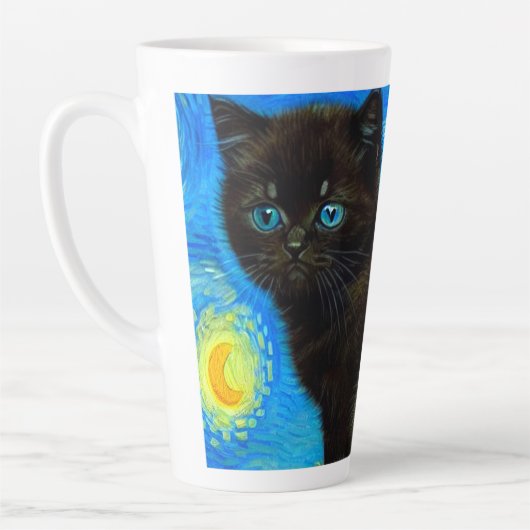 Van Gogh Stijl Sterrennacht Latte Mok (Links)