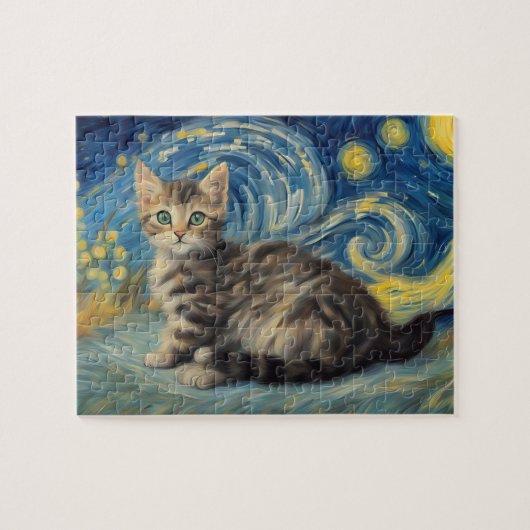 Van Gogh Stijl Sterrennacht Legpuzzel (Horizontaal)