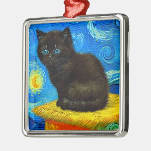 Van Gogh Stijl Sterrennacht Metalen Ornament (Links)