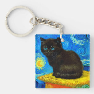 Van Gogh Stijl Sterrennacht Sleutelhanger