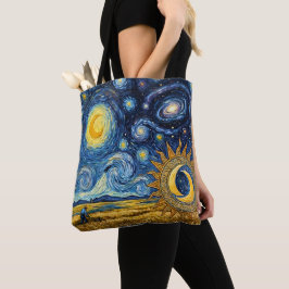 Van Gogh stijl Sterrenoogst Gouden Tarweveld Tote Bag