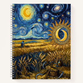 Van Gogh Stijl Sterrenoogst Tarweveld Poster Notitieboek