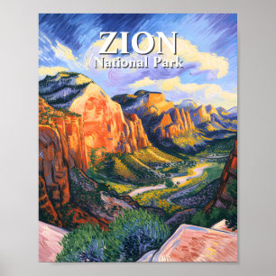 Van Gogh stijl Zion National Park Angels Landing Poster