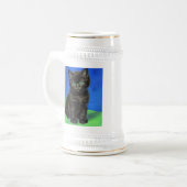 Van Gogh Stijl Zwart Kitten Bierpul (Voorkant links)