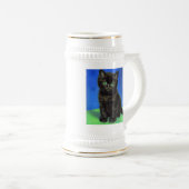 Van Gogh Stijl Zwart Kitten Bierpul (Voorkant rechts)